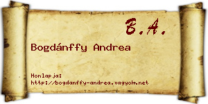 Bogdánffy Andrea névjegykártya