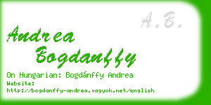 andrea bogdanffy business card